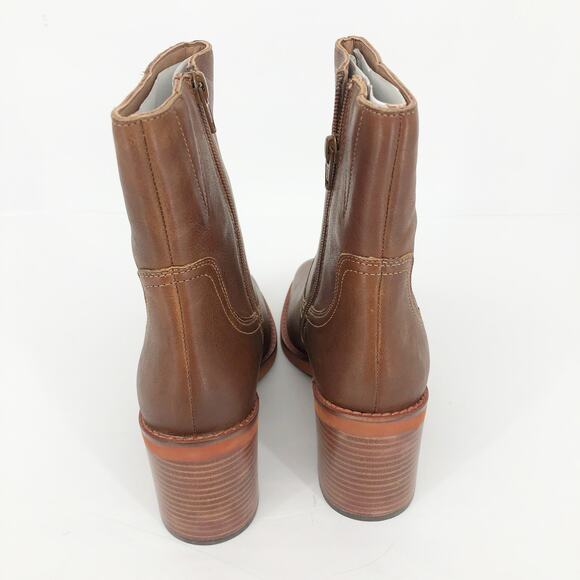 Seychelles Womens Turbulent Mid Calf Booties 6 Brown Square Toe Leather NWOB - Picture 6 of 9